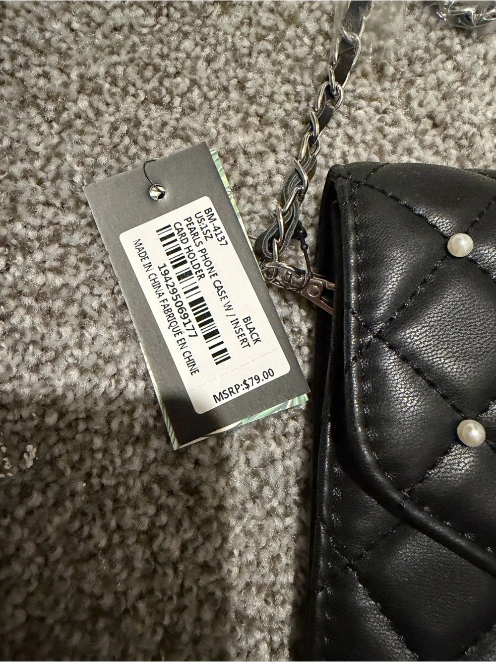 Black Pearls Phone Case W/ Card Holder